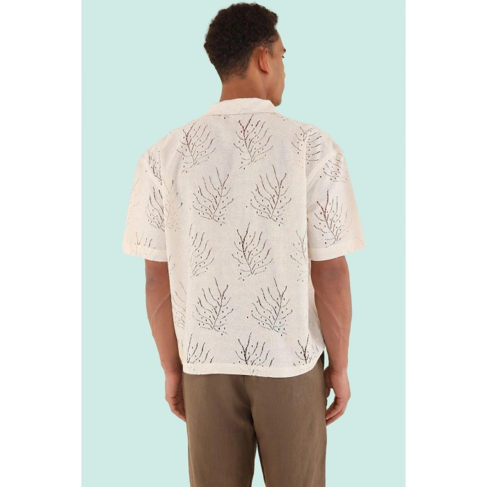 Kadın Erkek Yazlık Gömlek; Pamuk Polyester Çiçekli Kısa Kol Rahat Kalıp Yaz Aylarının Vazgeçilmezi