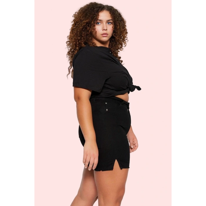 Kadın Esnek Skinny Denim Şort Düz Desen Yüksek Bel Rahat Günlük Yaz Aylarının Vazgeçilmezi