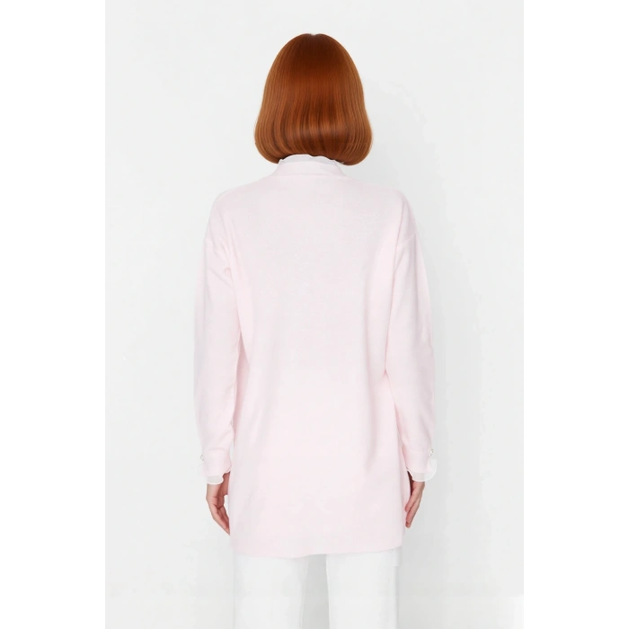 Kadın Feminine Persona Kışlık Regular Kalıp Düşük Kol Pike Dokuma Düz Desen Tunik Kazak Modeli