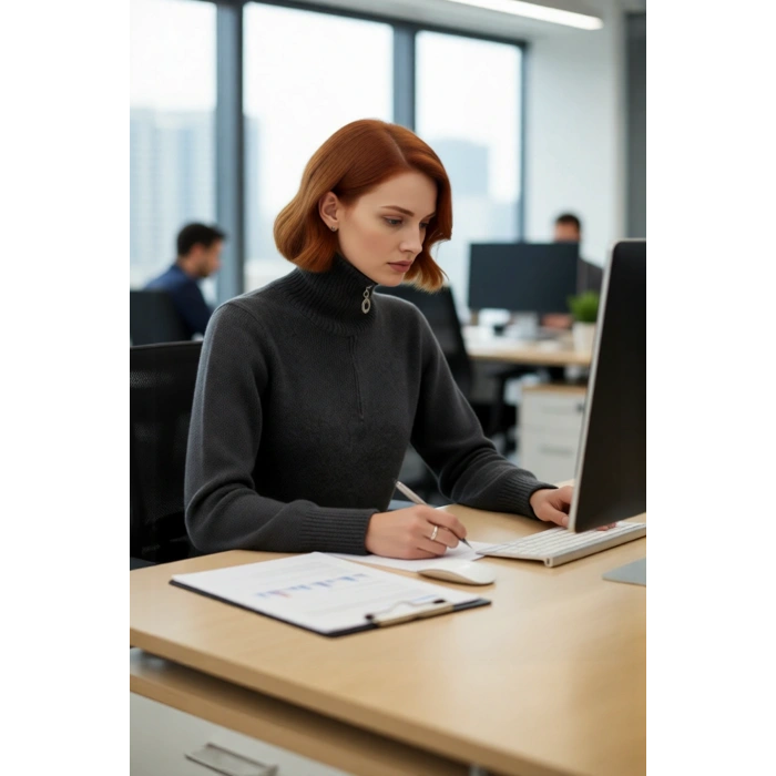 Kadın Fermuarlı Dik Yaka Regular Kalıp Selanik Dokuma Triko Kazak ile Kış Şıklığını Yakalayın