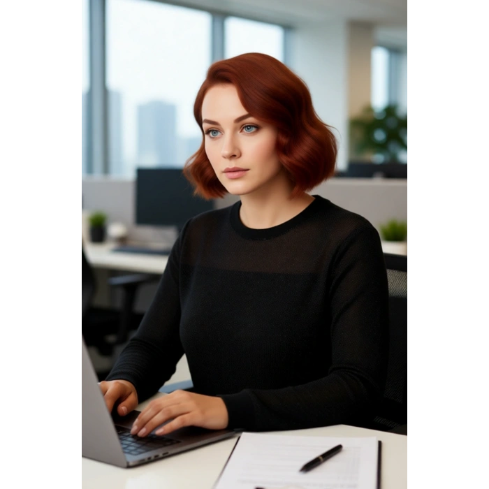 Kadın Fitilli Dokuma Fitted Kalıp Uzun Kol Bisiklet Yaka İnce Triko Kazak Modern Şıklık Sunar