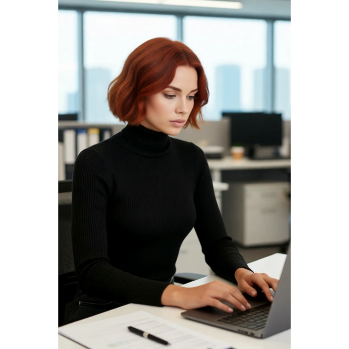 Kadın Fitted Balıkçı Yaka Akrilik Triko Kazak Soğuk Günler İçin Uzun Kollu Şık ve Modern Seçenek