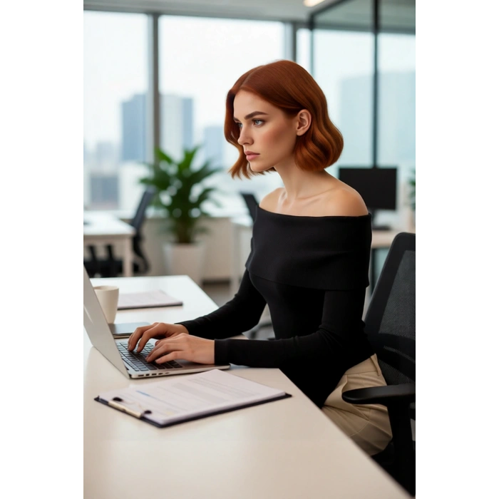 Kadın Fitted Carmen Yaka İnce Triko Kazak Uzun Standart Kol Düz Premium İplik Sonbahar Şıklığı