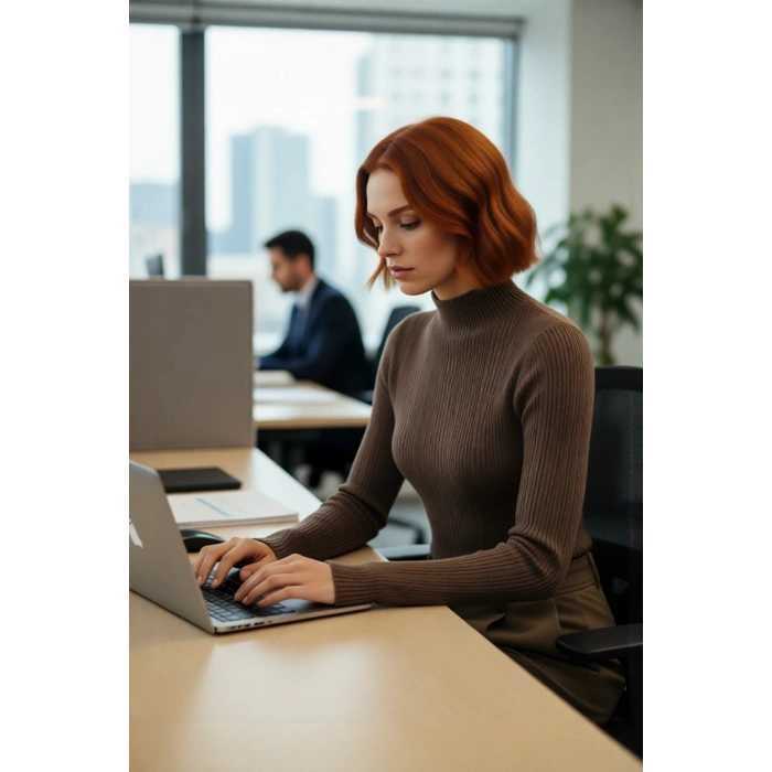 Kadın Fitted Dik Yaka Fitilli Uzun Kollu Triko Kazak Günlük Basic Siluet Kış Sonbahar Konforu