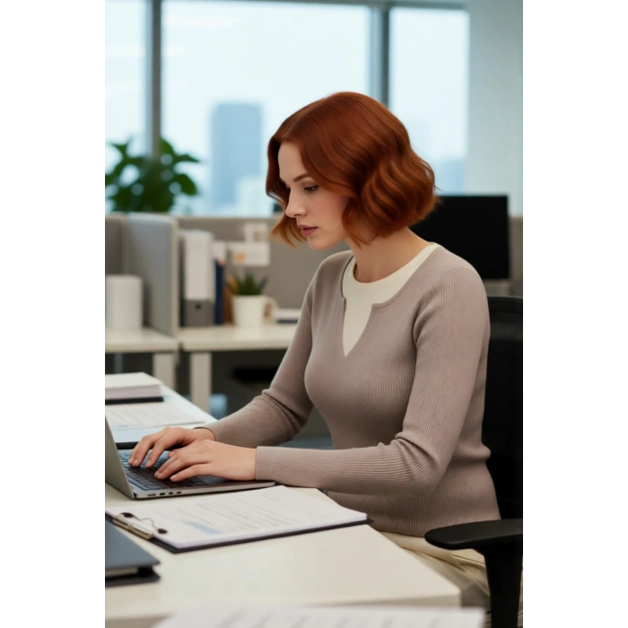 Kadın Fitted Fitilli Triko Kazak İnce Yapılı Polyester Çift Katman Görünümlü İlkbahar Sonbahar