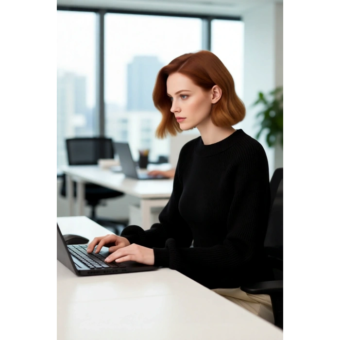 Kadın Fitted Kalıp Dik Yaka Triko Kazak Fitilli Dokuma Uzun Kollu Günlük Şık Kışlık Giyim Seçeneği