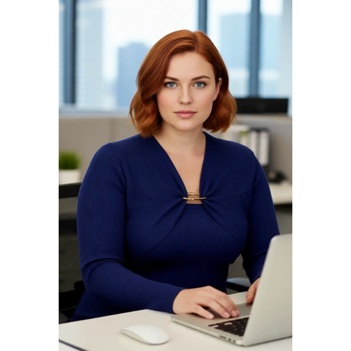 Kadın Fitted Kalıp Fitilli Triko Kazak Özel İplik Aksesuar Detaylı V Yaka Şık Tasarım Kaliteli