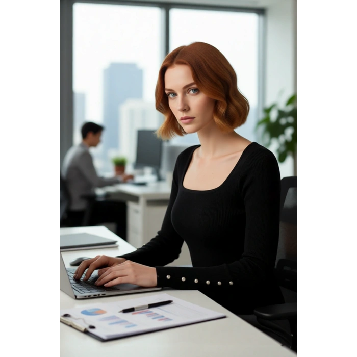 Kadın Fitted Kare Yaka Düğme Detaylı İspanyol Kol Fitilli Triko Kazak Yeni Sezon Şıklığı Kaliteli