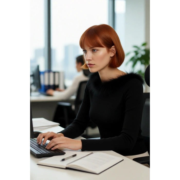 Kadın Fitted Kayık Yaka Tüylü Detay Triko Kazak Uzun Kollu Şık Modern Kışlık Kombinler İçin