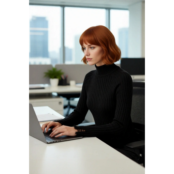 Kadın Fitted Kesim Crop Dik Yaka Uzun Reglan Kollu Fitilli Triko Kazak Soğuk Havalar İçin Şık Ve