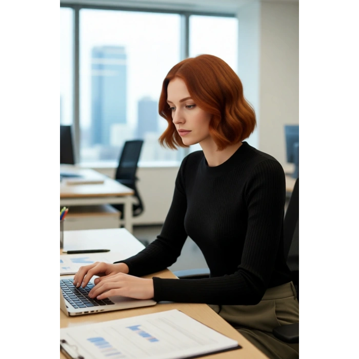 Kadın Fitted Polo Yaka Triko Kazak Uzun Kollu Kontrast Detaylı Modern ve Rahat Stil Kaliteli