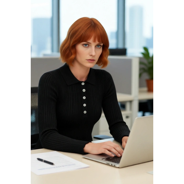 Kadın Fitted Polo Yaka Uzun Kol Fitilli Triko Kazak İlkbahar Sonbahar İçin İdeal Seçim Kaliteli