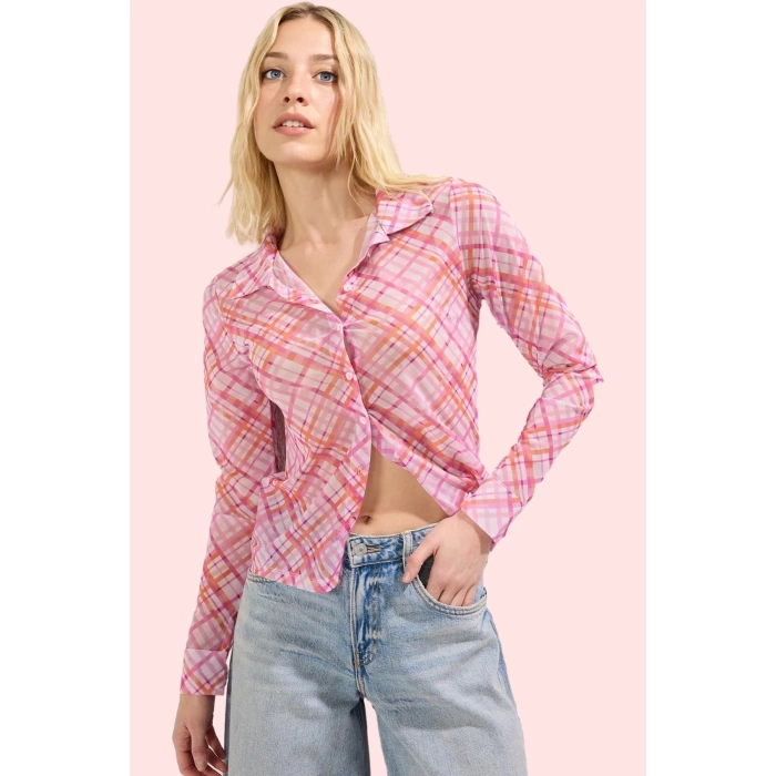 Kadın Fitted Regular Boy Tül Gömlek; Yazın Nefes Alan Şıklığı Günlük Kullanım Modern Tasarım