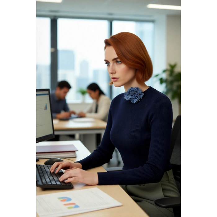 Kadın Fitted Uzun Kol Bisiklet Yaka Triko Kazak Fitilli Düz Desen Akrilik Günlük Şıklık Kaliteli