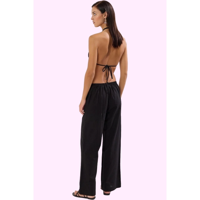 Kadın Flamlı Pamuk Dokuma Pantolon Nefes Alabilir Kumaş Beachwear Yaz Aylarının Vazgeçilmezi