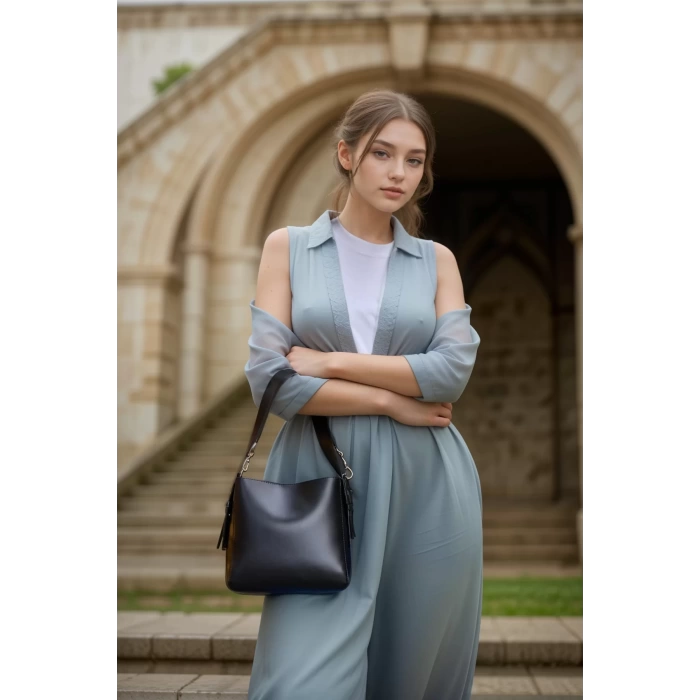 Kadın Geniş Hacimli Ayarlanabilir Askılı Omuz Çantası Şık Suni Deri Kroko Günlük Modern Stil
