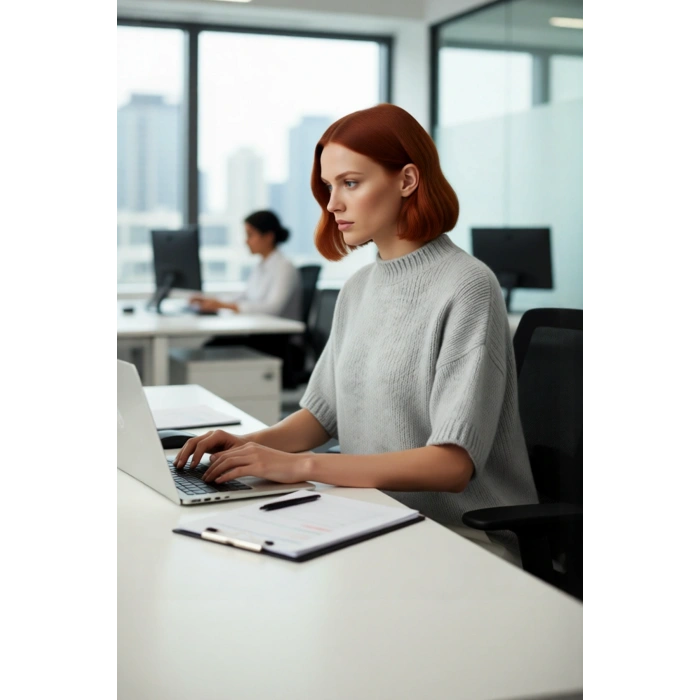 Kadın Geniş Kalıp Basic Dik Yaka Kalın Selanik Dokulu Düşük Kısa Kollu Triko Kazak Günlük Şıklık