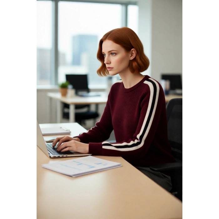 Kadın Geniş Kalıp Bisiklet Yaka Reglan Kol Triko Kazak Soğuk Günlerde Rahat ve Tarz Bir Giyim