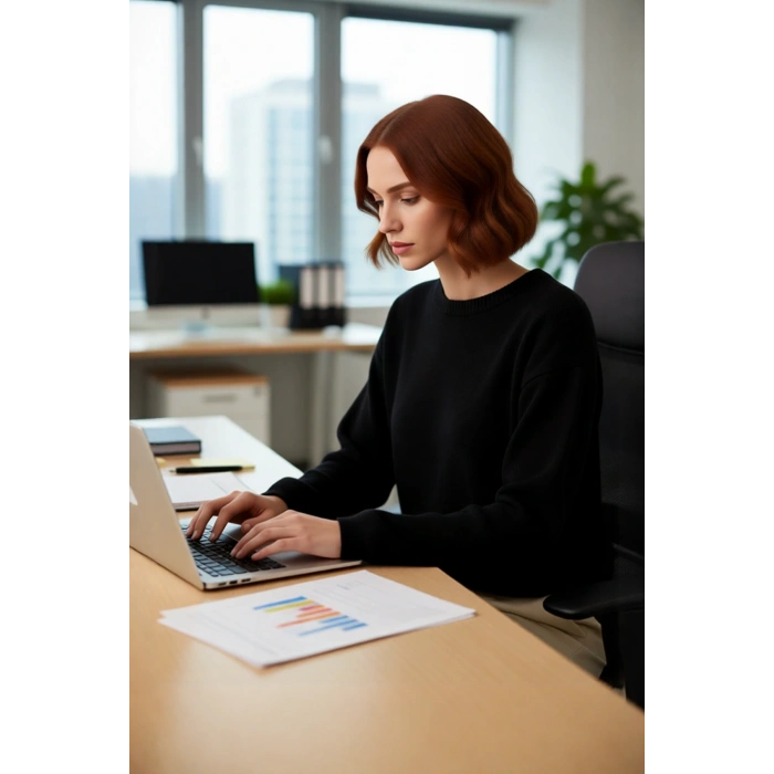 Kadın Geniş Kalıp Düz Desen Bisiklet Yaka Triko Kazak Soğuk Havalar İçin İdeal Rahatlık Kaliteli