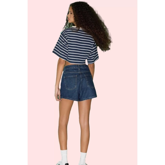 Kadın Geniş Paça Denim Şort City Short Kalıp Pamuklu Günlük Stil Yaz Aylarının Vazgeçilmezi