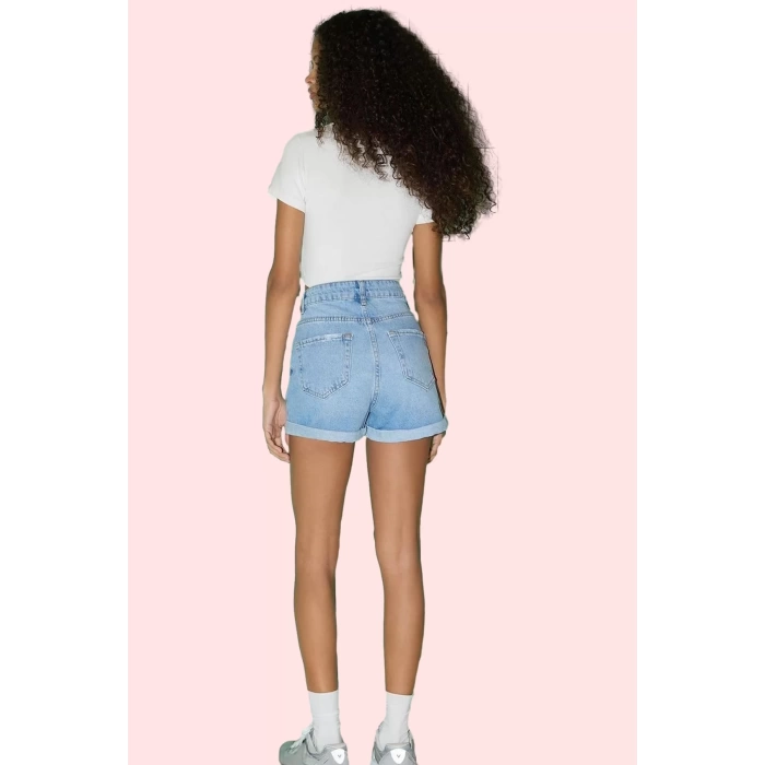 Kadın Geniş Paça Denim Şort Etek Yüksek Bel Pamuklu Günlük Stil Yaz Aylarının Vazgeçilmezi