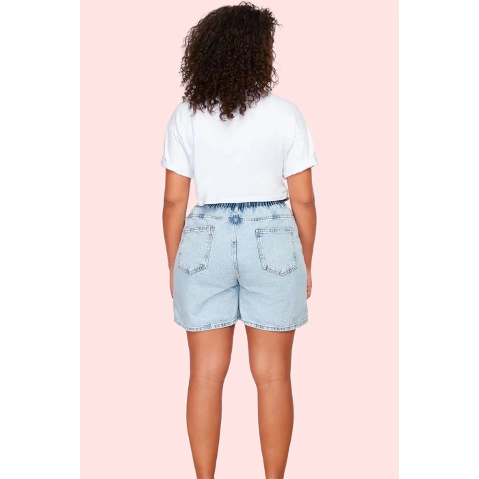 Kadın Geniş Paça Denim Şort Yüksek Bel Pamuklu Günlük Kombinler Yaz Aylarının Vazgeçilmezi