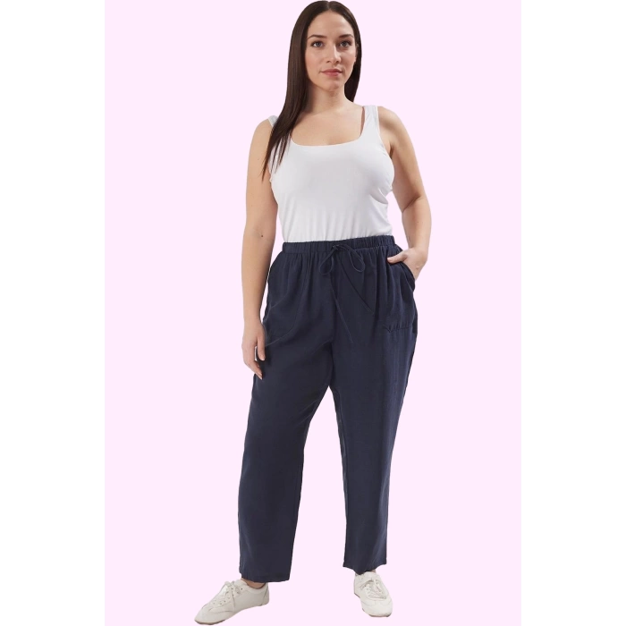 Kadın Geniş Paça Relaxed Pantolon Düz Desen Uzun Boy Yüksek Bel Yaz Aylarının Vazgeçilmezi