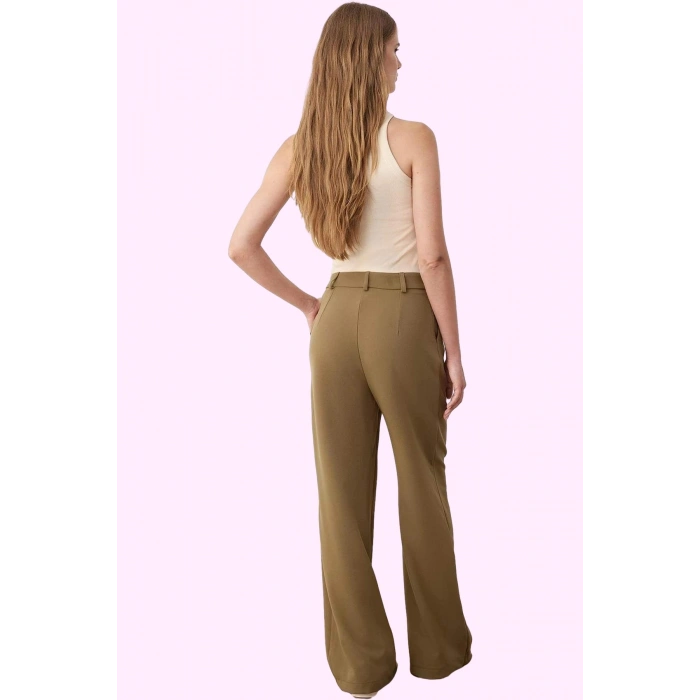 Kadın Geniş Paça Uzun Pantolon Düz Desen Wide Leg Yüksek Bel Günlük Yaz Aylarının Vazgeçilmezi