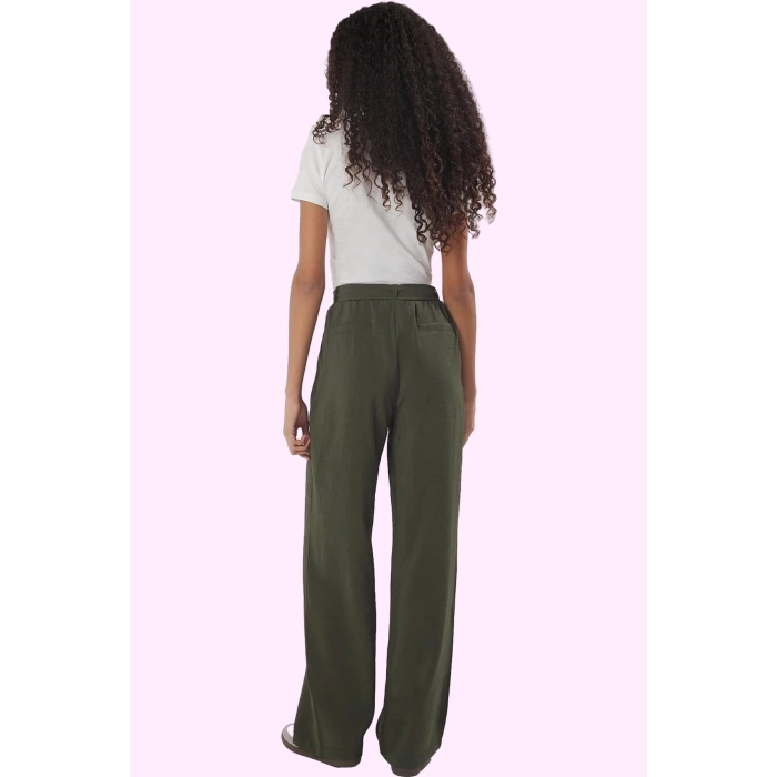 Kadın Geniş Paça Wide Leg Pantolon Kemerli Yazlık Günlük Kullanım Yaz Aylarının Vazgeçilmezi
