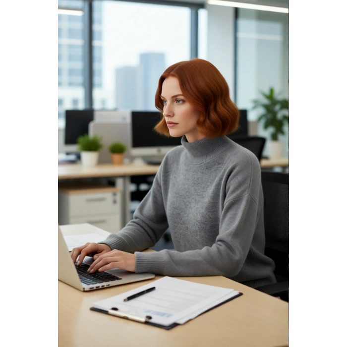 Kadın Gri Oversize Triko Kazak Dik Yaka Düşük Kol Detayıyla Kışın Rahat ve Şık Bir Tarz Kaliteli