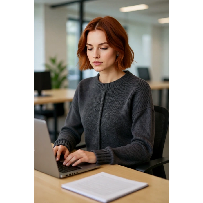 Kadın Gri Triko Oversize Bisiklet Yaka Düşük Kol Rahat Günlük Kış Kombinlerinin Vazgeçilmezi