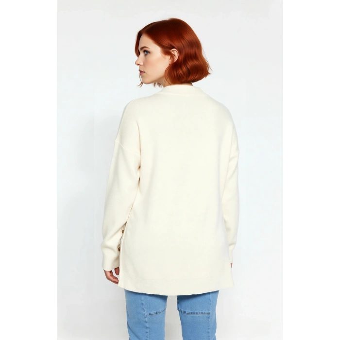 Kadın Günlük Akrilik Balıkçı Yaka Rahat Kesim Triko Kazak Uzun Kollu Soğuk Havanın Vazgeçilmezi