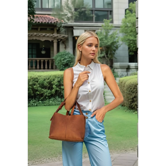 Kadın Günlük El Ve Omuz Çantası Noiraski Detaylı Suni Süet Mükemmel Uyum Trend Tasarım Modern Stil
