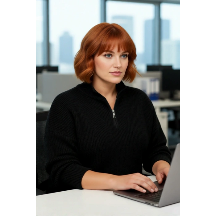 Kadın Günlük Giyim Dik Yaka Fermuar Detaylı Düz Triko Kazak Uzun Kollu Akrilik Orta Kalınlık