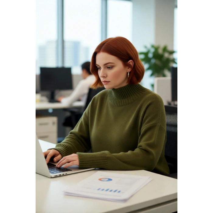 Kadın Günlük Giyim Düşük Kol Dik Yaka Triko Kazak Relaxed Kalıp Akrilik Malzeme Sıcak Tutuş