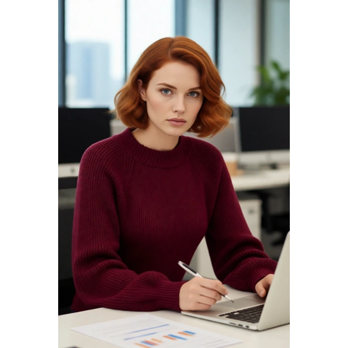 Kadın Günlük Giyim İçin Modern Fitted Triko Kazak Dik Yaka Uzun Kollu Kış Konforu Sağlar Kaliteli