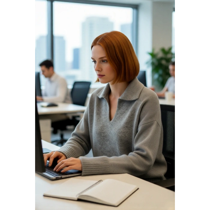 Kadın Günlük Giyim Oversize Kalıp Düşük Kol Triko Kazak Polo Yaka Modern Şıklık Sunan Kışlık Ürün