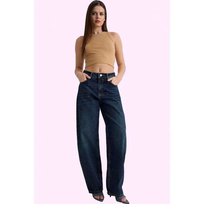 Kadın Günlük Kullanım İçin Pamuklu Denim Jean Skater Baggy Hafta Sonu Yaz Aylarının Vazgeçilmezi