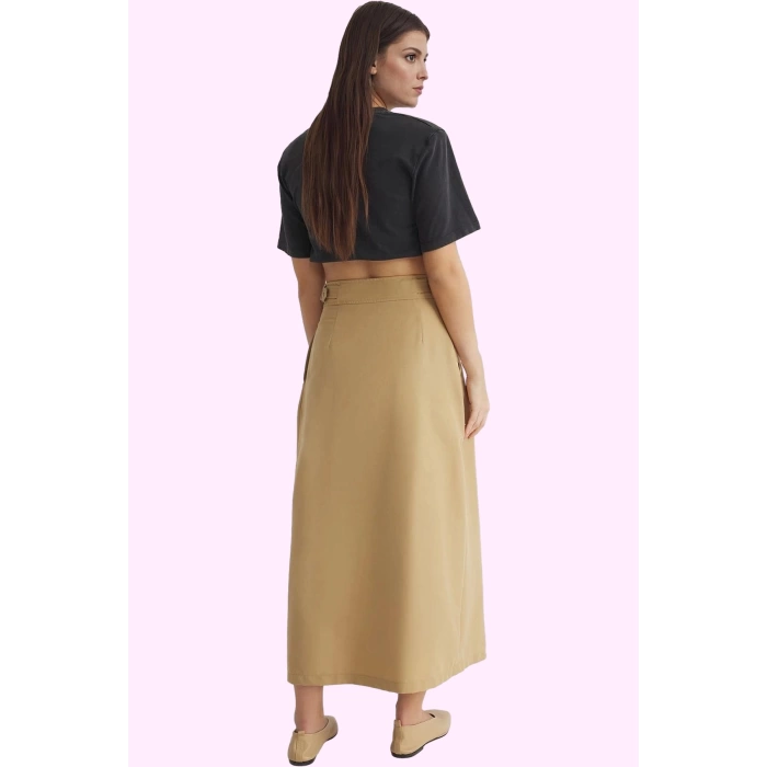 Kadın Günlük Maxi Etek Polyester Gabardin Kumaş Yazlık Hafta Sonu Yaz Aylarının Vazgeçilmezi