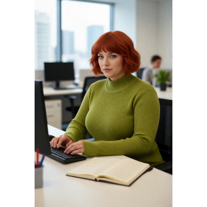 Kadın İnce Akrilik Triko Kazak Fitted Kalıp Dik Yaka Tasarımı İle Şık Günlük Kombinler İçin