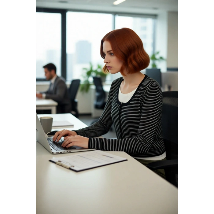 Kadın İnce Triko Çizgili Bisiklet Yaka Standart Kol Rahat Crop Hırka Casual Kullanım Kaliteli