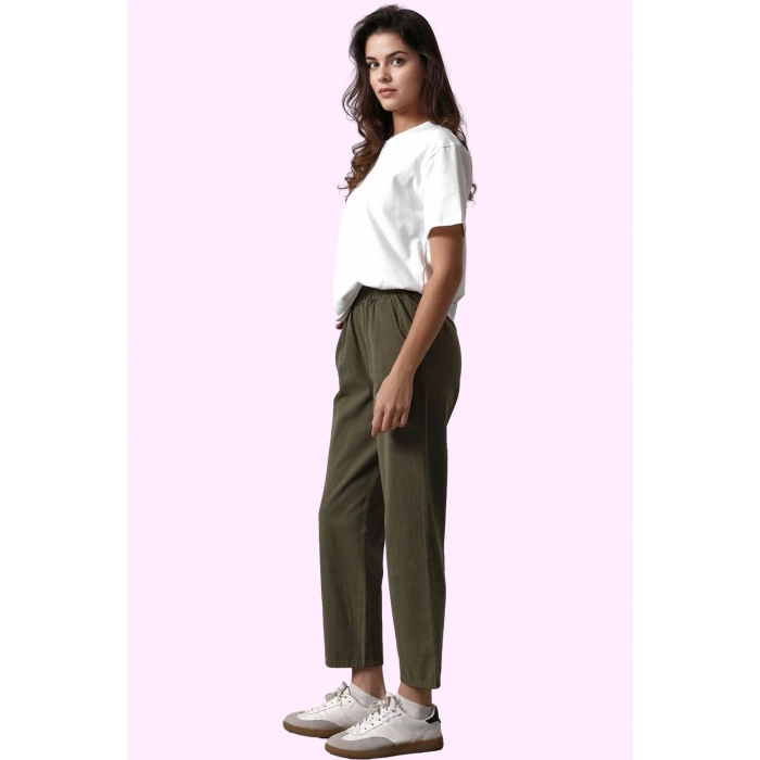 Kadın Jogger Pantolon Dar Paça Gabardin Kumaş Pamuk Günlük Kullanım Yaz Aylarının Vazgeçilmezi