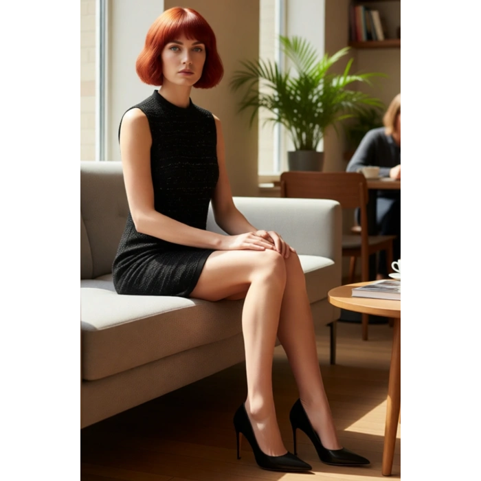 Kadın Kahverengi Dokulu Shift Kalıp Kolsuz Mini Triko Elbise Kış ve Sonbahar Şıklığı İçin İdeal