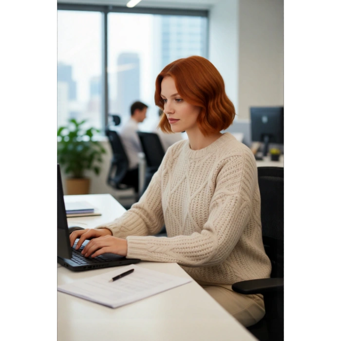 Kadın Kalın Saç Örgülü Oversize Triko Kazak Soğuk Havalar İçin Şık Bisiklet Yaka Standart Kol