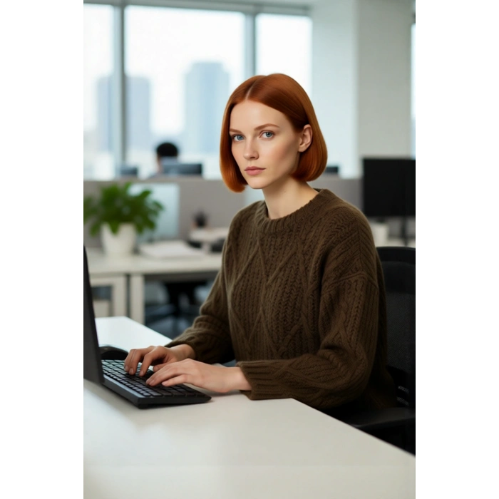 Kadın Kalın Saç Örgülü Oversize Triko Kazak Soğuk Havalar İçin Şık Bisiklet Yaka Standart Kol