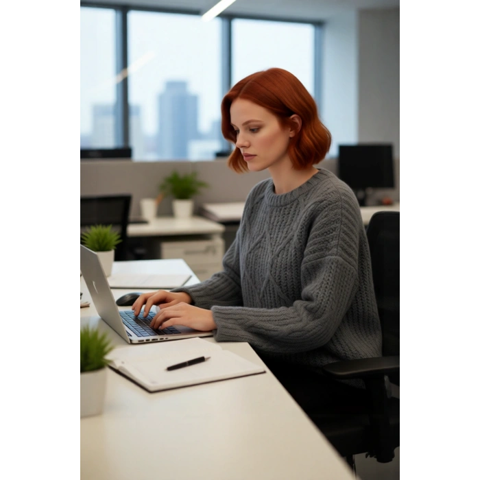Kadın Kalın Saç Örgülü Oversize Triko Kazak Soğuk Havalar İçin Şık Bisiklet Yaka Standart Kol