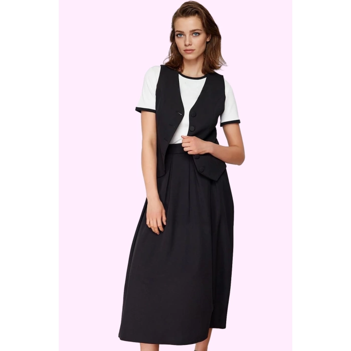 Kadın Kemerli Maxi Etek Polyester Elastan Finike Dokuma Casual Stil Yaz Aylarının Vazgeçilmezi