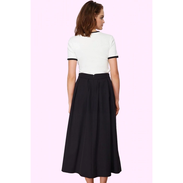 Kadın Kemerli Maxi Etek Polyester Elastan Finike Dokuma Casual Stil Yaz Aylarının Vazgeçilmezi