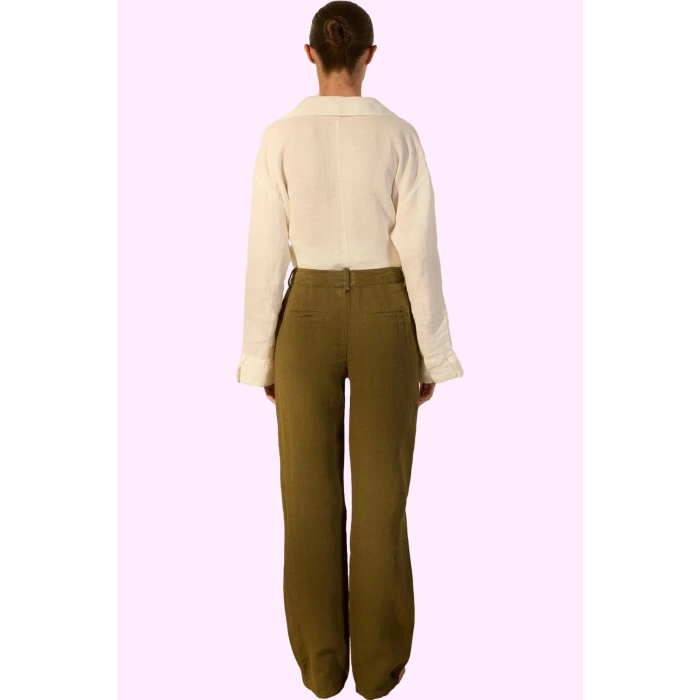 Kadın Keten Wide Leg Pantolon Yüksek Bel Günlük ve Şık Hafta Sonu Yaz Aylarının Vazgeçilmezi