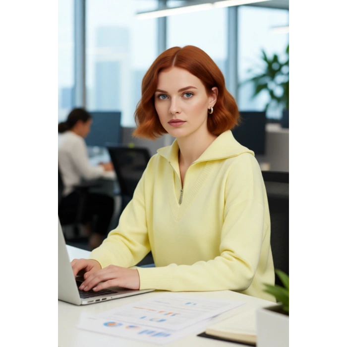 Kadın Kırmızı Düşük Kol Regular Triko Kazak Devrik Yaka Fermuarlı Akrilik Düz Desen Kışlık